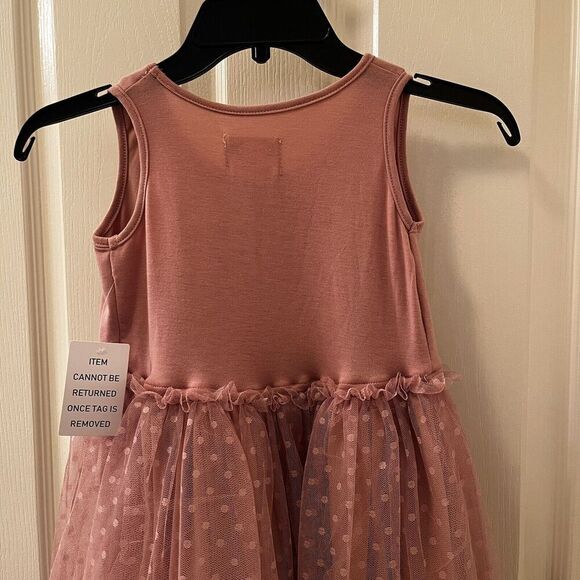 Joyfolie Mia Joy Leila Tulle Dress in Mauve Pink Polka Dots Girls Size 10 NWT - Picture 11 of 13